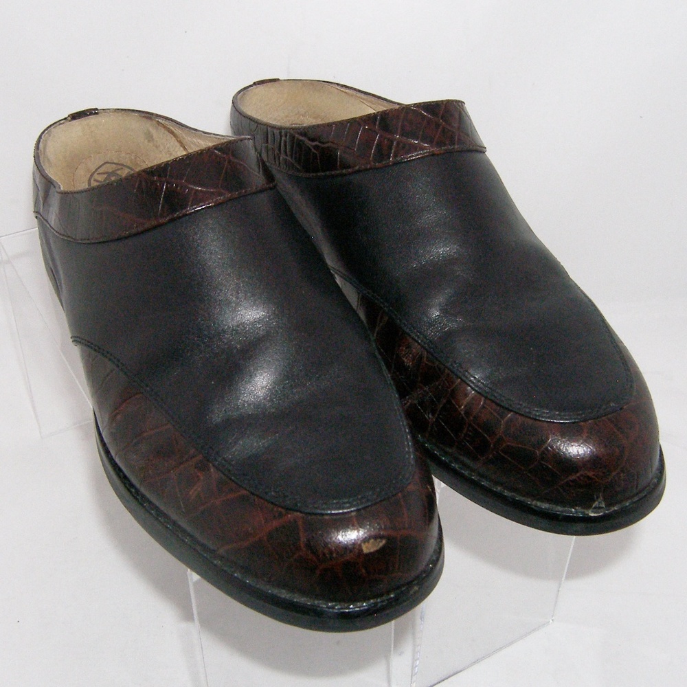Ariat leather reptile print clog black brown 7.5B - Picture 4 of 11